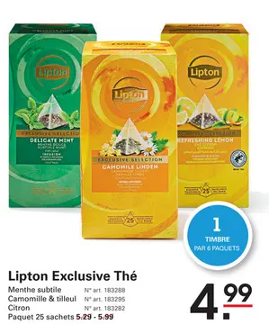 Offre: Lipton Exclusive Thé