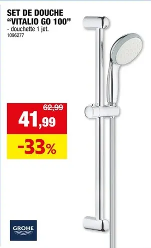 Offre: Vitalio Go 100 set de douche chrome