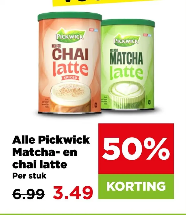 Aanbieding: Matcha- en chai latte