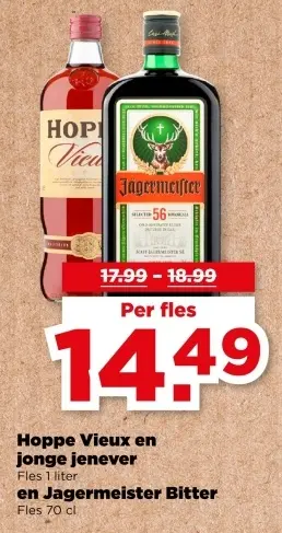Aanbieding: Hoppe Vieux en jonge jenever en Jagermeister Bitter