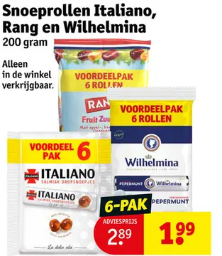 Aanbieding: Snoeprollen Italiano, Rang en Wilhelmina