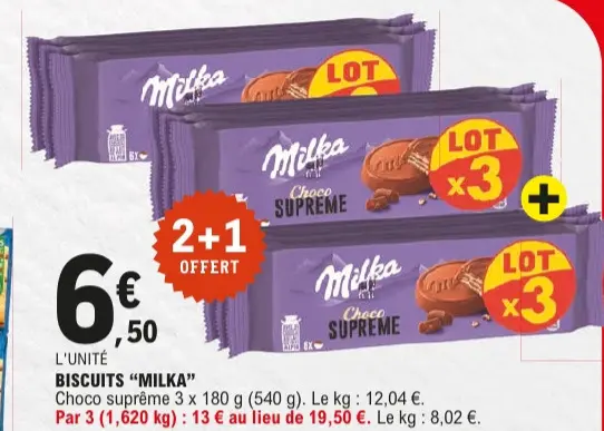Offre: BISCUITS "MILKA" Choco suprême