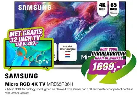 Aanbieding: Samsung 65” Micro RGB 4K R86H (2026)