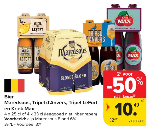 Promotie: Maredsous, Tripel d'Anvers, Tripel LeFort en Kriek Max