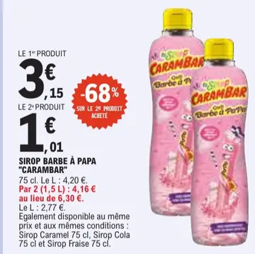 Aanbieding: SIROP BARBE À PAPA "CARAMBAR"