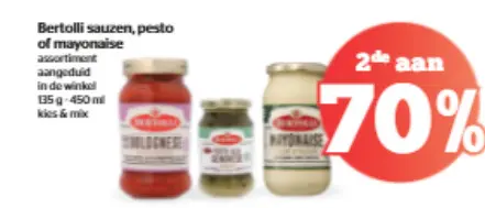 Promotie: Bertolli sauzen, pesto of mayonaise