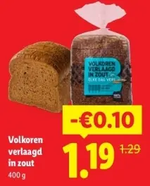 Aanbieding: Volkoren verlaagd in zout