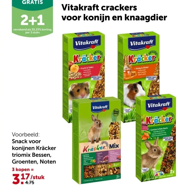 Promotie: crackers voor konijn en knaagdier