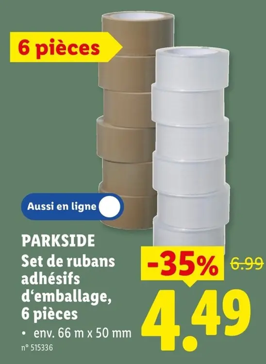 Offre: Set de rubans adhésifs d'emballage
