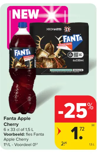 Promotie: Fanta Apple Cherry