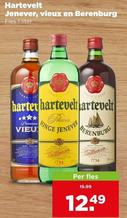 Aanbieding: Hartevelt Jenever, vieux en Berenburg