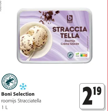 Promotie: roomijs Stracciatella