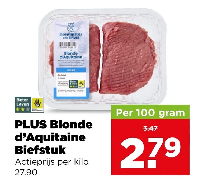 Aanbieding: PLUS Blonde d'Aquitaine Biefstuk