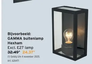 Aanbieding: GAMMA buitenlamp Hexham
