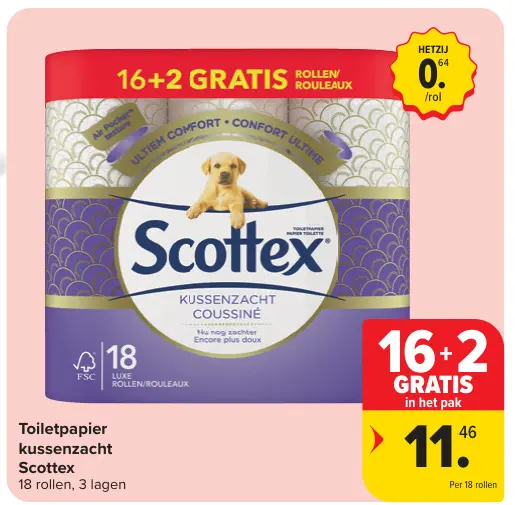 Promotie: Toiletpapier kussenzacht