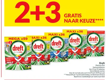 Aanbieding: Dreft Vaatwastabletten
