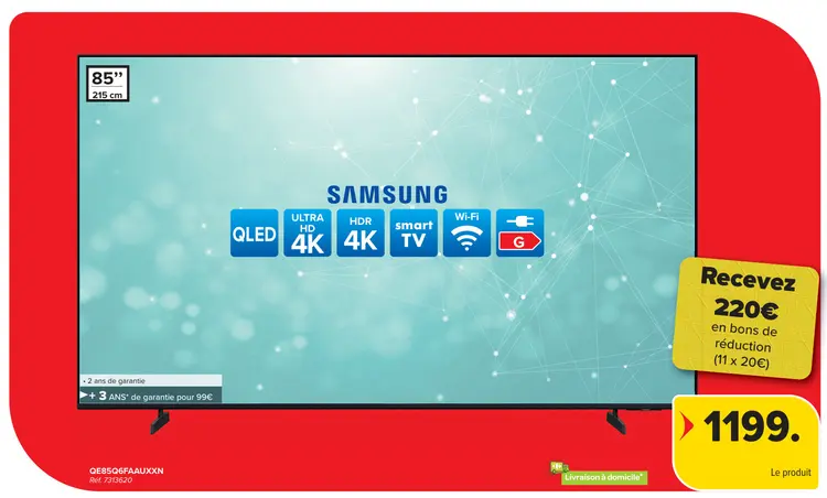 Offre: Samsung QE85Q6FAAUXXN
