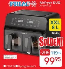 Aanbieding: FRIAC Airfryer DUO AIF 8017 GS