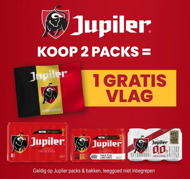 Promotie: Jupiler packs & bakken + gratis vlag