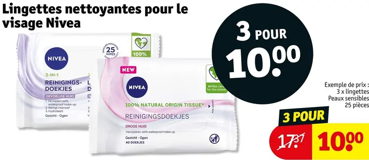 Offre: Lingettes nettoyantes pour le visage