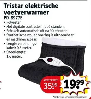 Promotie: Tristar elektrische voetverwarmer PD-8977E