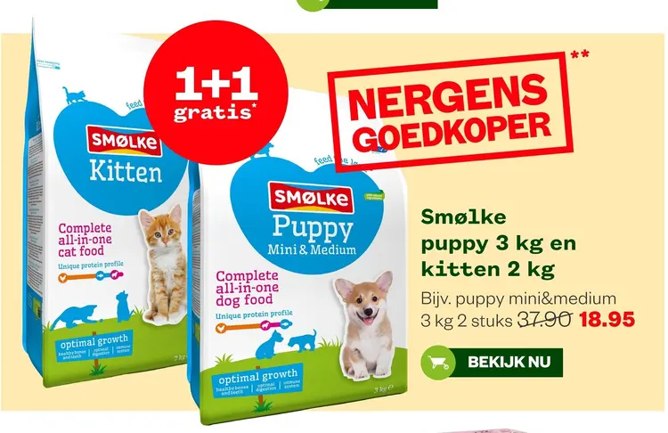 Aanbieding: Puppy 3 kg en kitten 2 kg