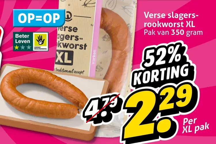 Aanbieding: Verse slagers-rookworst XL