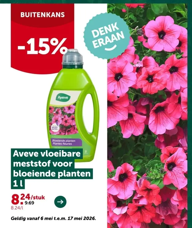 Promotie: Aveve vloeibare meststof voor bloeiende plant