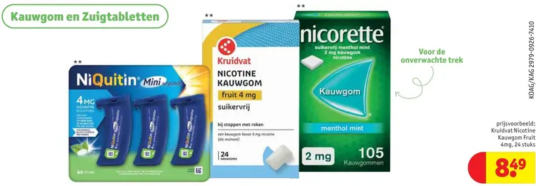 Aanbieding: Nicotine Kauwgom en Zuigtabletten