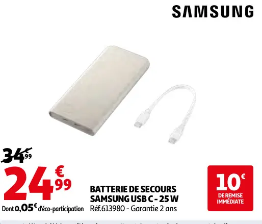 Promotie: Batterie de secours SAMSUNG usb c - 25 w