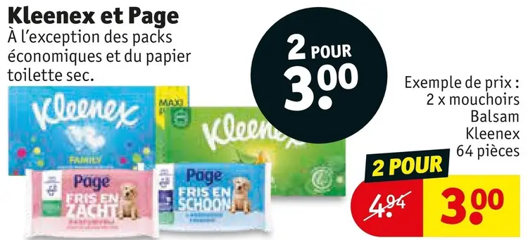Offre: Kleenex et Page