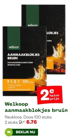 Aanbieding: aanmaakblokjes bruin