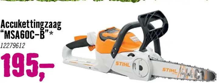 Aanbieding: STIHL Accu kettingzaag MSA60C-B 36 V excl accu en lader **cashback**