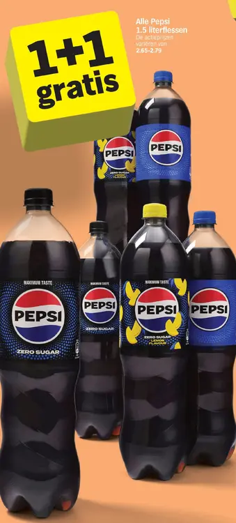 Aanbieding: Alle Pepsi 1.5 literflessen