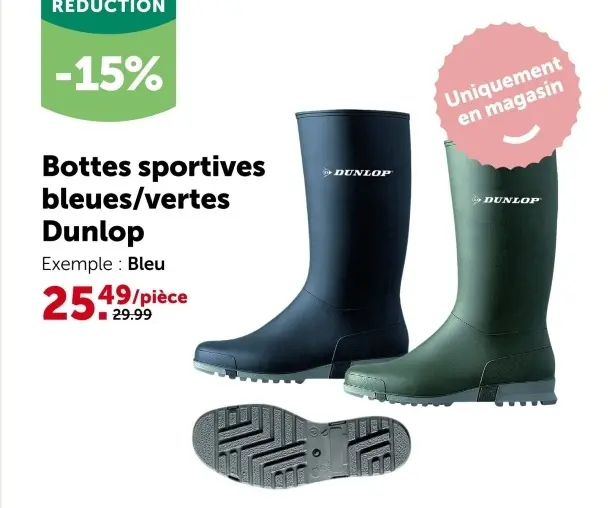Offre: Bottes sportives bleues/vertes