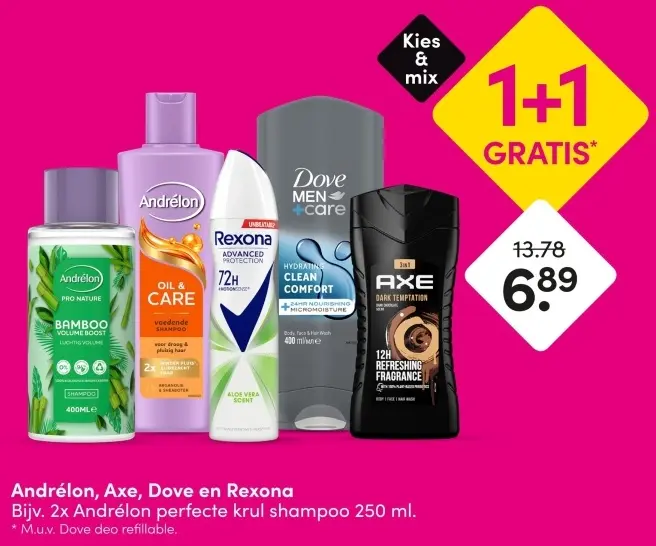 Aanbieding: Andrélon, Axe, Dove en Rexona