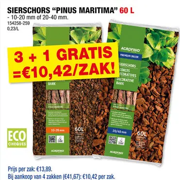 Promotie: Agrofino Premium Decor sierschors 10-20 mm 60l pinus maritima