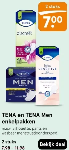 Aanbieding: TENA en TENA Men enkelpakken