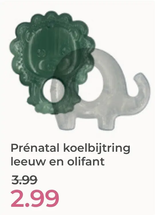 Aanbieding: Koelbijtring leeuw en olifant