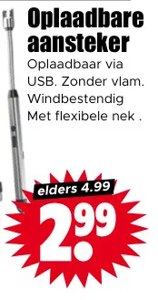 Aanbieding: Oplaadbare aansteker
