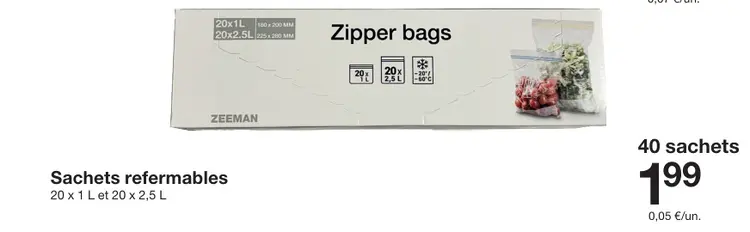 Offre: Zipper bags