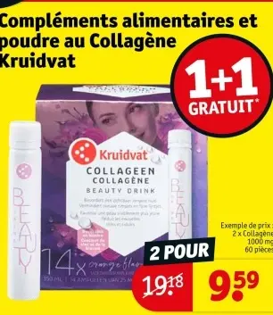Offre: Compléments alimentaires et poudre au Collagène Kruidvat