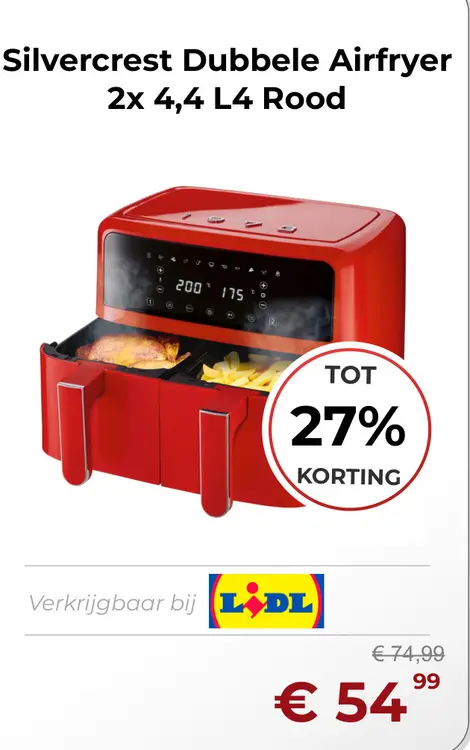 Aanbieding: Dubbele Airfryer