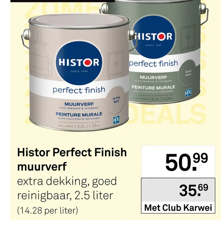 Aanbieding: Histor Perfect Finish muurverf