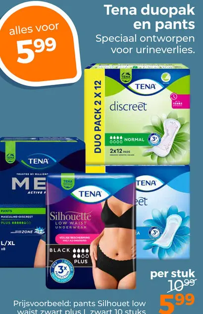 Aanbieding: Tena duopak en pants