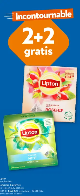 Offre: Lipton Rosehip and Intense Mint Green Tea