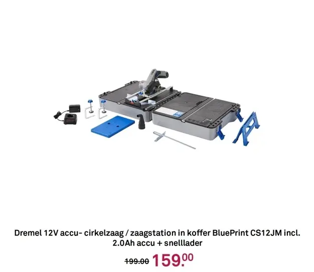 Aanbieding: accu-cirkelzaag/zaagstation in koffer BluePri