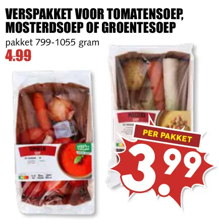 Aanbieding: Verspakket voor tomatensoep, mosterdsoep of groentesoep