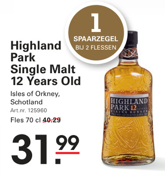 Aanbieding: Highland Park Single Malt 12 Years Old