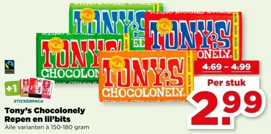 Aanbieding: Tony's Chocolonely Repen en lil'bits